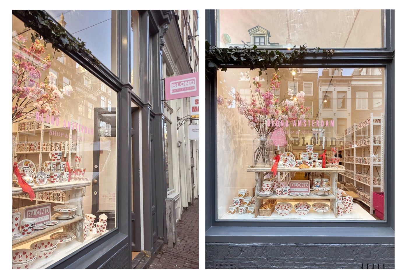De etalage van Blond Amsterdam aan de Utrechtsestraat